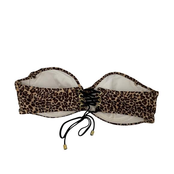Victorias Secret Bikini Top 36B Strapless Animal Print Underwired Corset Back - Picture 8 of 8